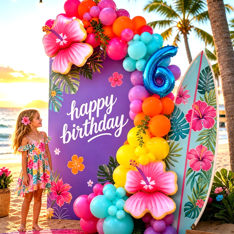 Wedding Day Supply Kit - Hawaii Tropical Balloon Arch Kit Stitched