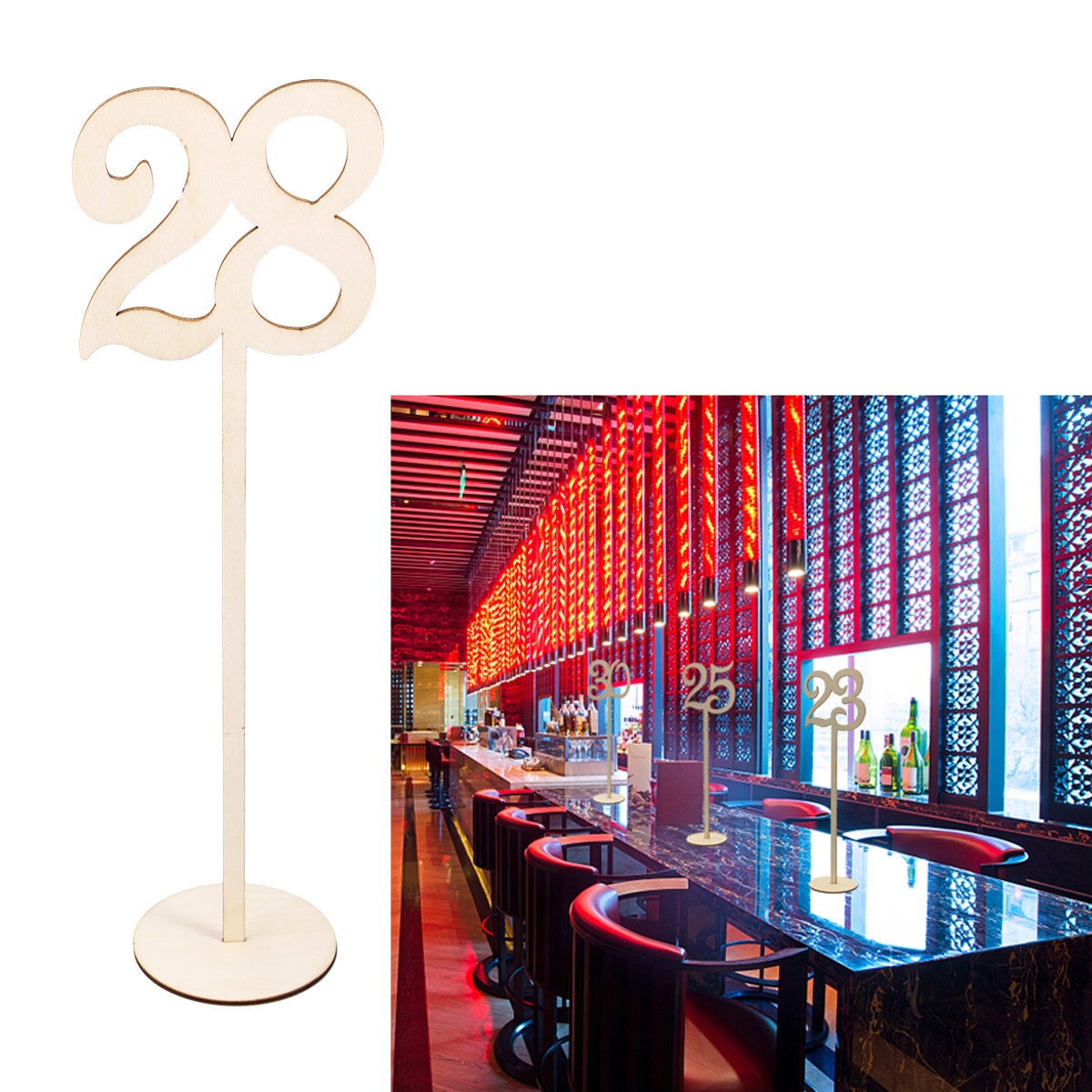 30Pcs Premium Wood Table Numbe - Wedding Solution review and price