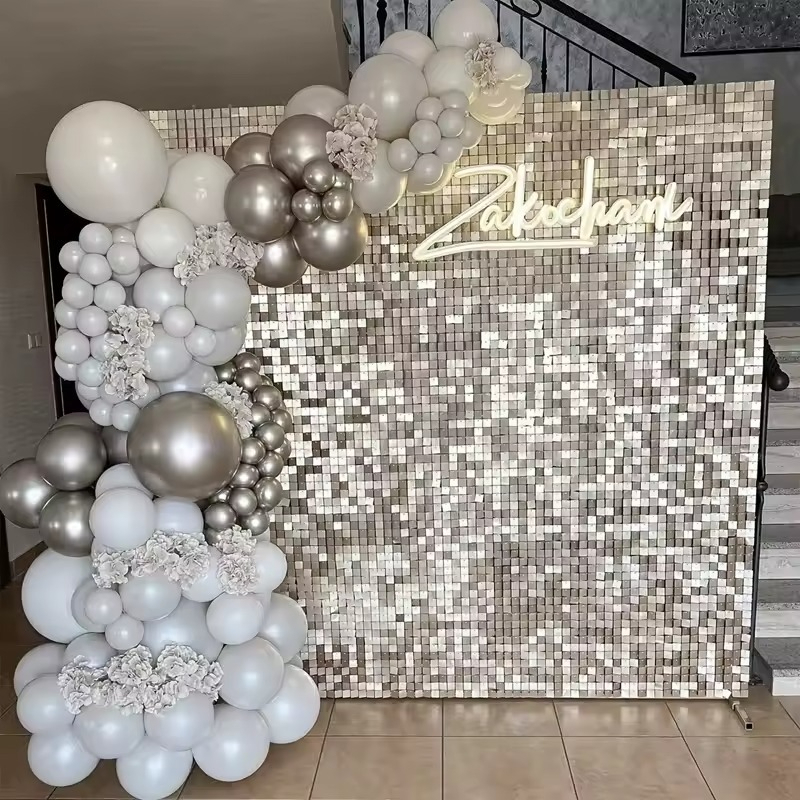 1/2/6/10PCS Silvery/Golden/Bla - Wedding Backdrop Curtain review and price