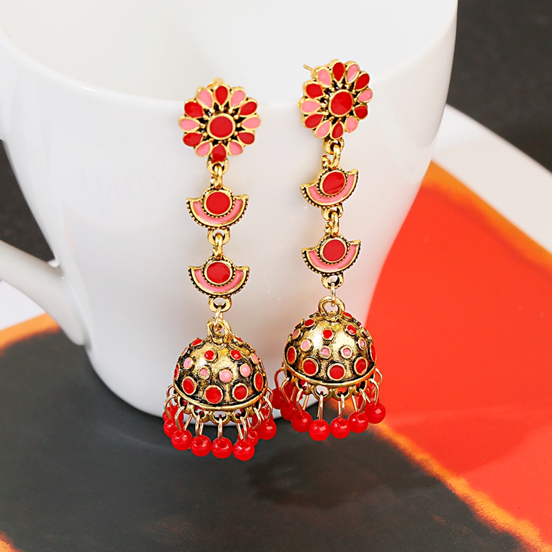Ethnic Long Pink Flower Jhumka - Indian Wedding Supply review and price