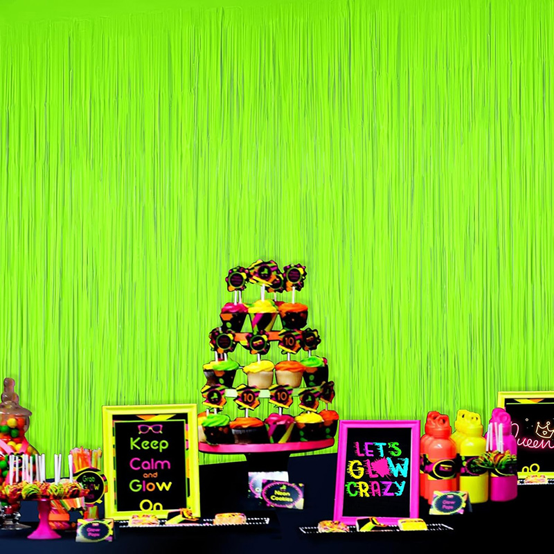 Glow Party Neon Foil Fringe Cu - Wedding Backdrop Curtain review and price