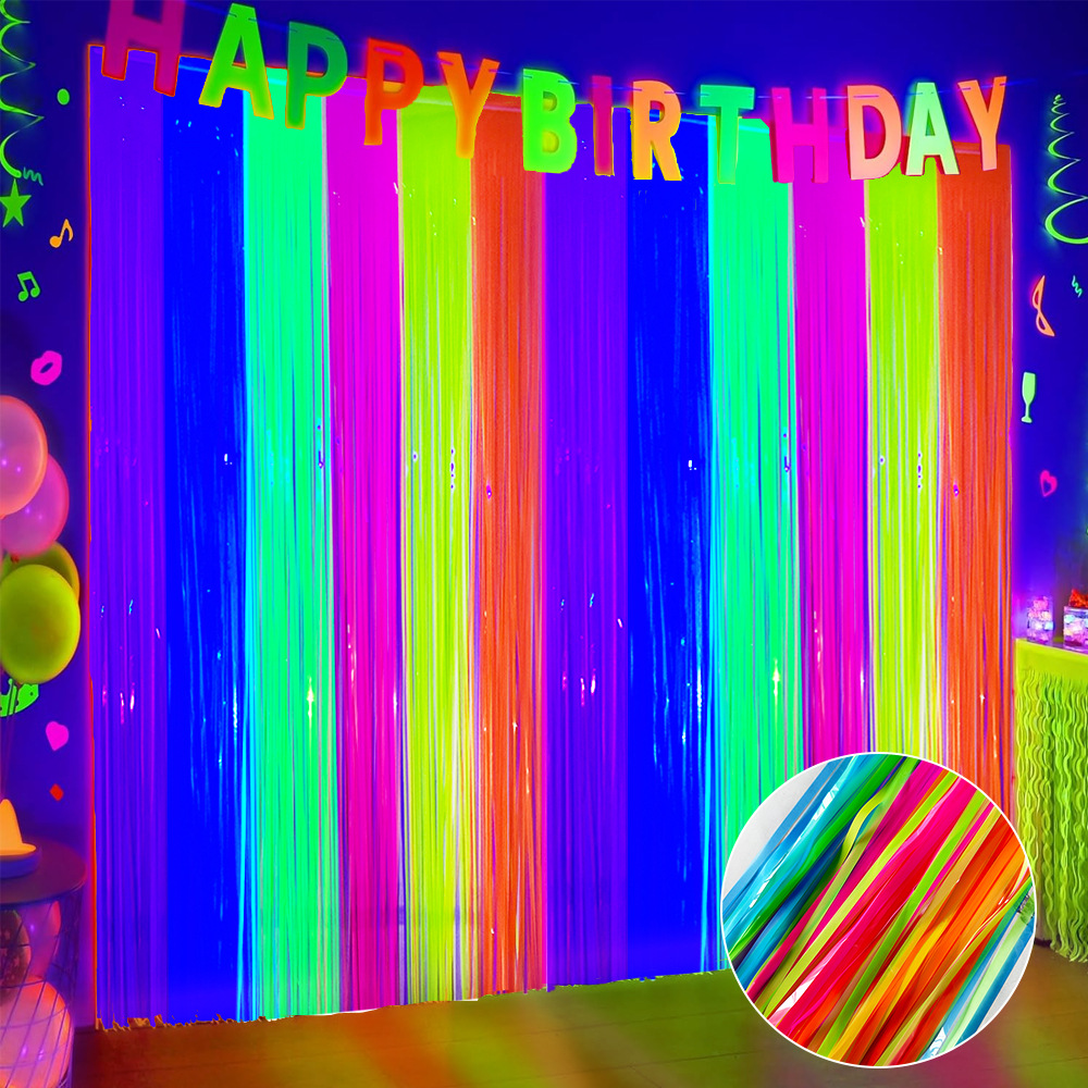 Multi-Color Glow in the Dark F - Wedding Backdrop Curtain review and price