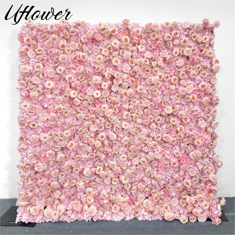 Uflower Pink Rose Hydrangea Cl - Wedding Backdrop Curtain review and price