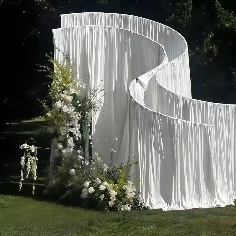 S-Shape Wedding Stage Backdrop - Wedding Backdrop Curtain review and price